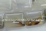 CAG3345 15.5 inches 18*25mm rectangle natural grey agate beads