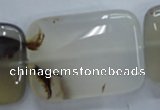 CAG3347 15.5 inches 25*35mm rectangle natural grey agate beads