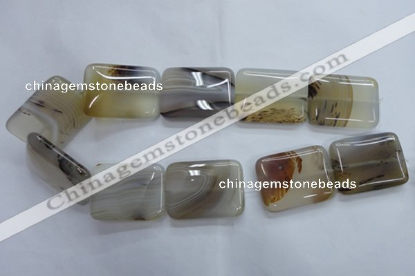 CAG3348 15.5 inches 30*40mm rectangle natural grey agate beads