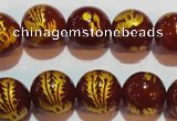 CAG3417 15.5 inches 16mm carved round red agate beads wholesale