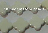 CAG3426 15.5 inches 16*16mm flower white agate gemstone beads