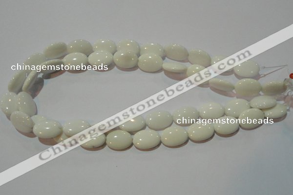 CAG3432 15.5 inches 13*18mm oval white agate gemstone beads