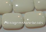 CAG3441 15.5 inches 18*25mm rectangle white agate gemstone beads