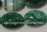 CAG3463 15.5 inches 18*25mm oval green line agate beads