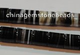 CAG3510 15.5 inches 11*13mm column brown line agate beads