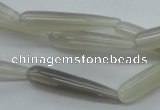 CAG3562 15.5 inches 6*30mm teardrop grey agate gemstone beads