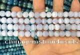 CAG3581 15.5 inches 4mm round matte blue lace agate beads