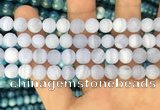 CAG3583 15.5 inches 8mm round matte blue lace agate beads