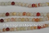 CAG3585 15.5 inches 4mm round red line agate beads wholesale