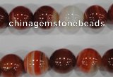 CAG3589 15.5 inches 12mm round red line agate beads wholesale