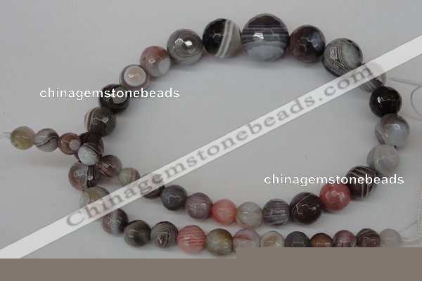 CAG3595 15.5 inches 8mm - 17mm faceted round botswana agate beads