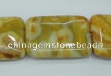 CAG3625 15.5 inches 22*30mm rectangle yellow crazy lace agate beads