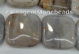 CAG3655 15.5 inches 25*25mm square ocean agate gemstone beads