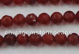 CAG3661 15.5 inches 8mm carved round matte red agate beads