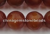 CAG3667 15.5 inches 20mm carved round matte red agate beads