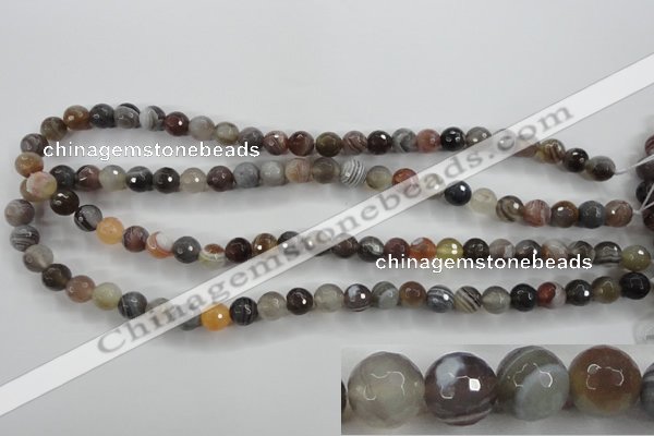 CAG3692 15.5 inches 8mm faceted round botswana agate beads wholesale
