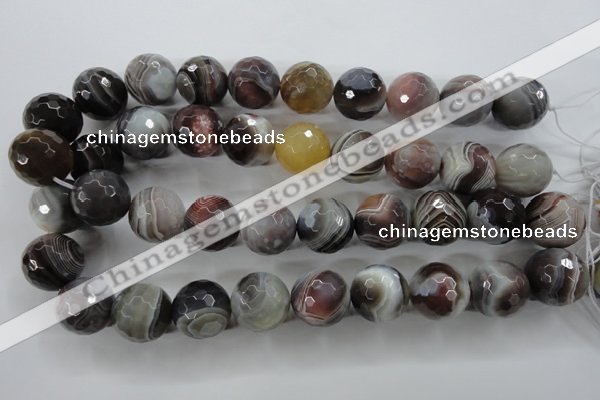 CAG3698 15.5 inches 20mm faceted round botswana agate beads wholesale