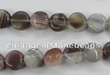 CAG3712 15.5 inches 10mm flat round botswana agate beads wholesale