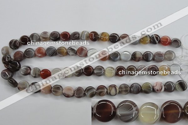 CAG3713 15.5 inches 12mm flat round botswana agate beads wholesale