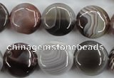 CAG3715 15.5 inches 16mm flat round botswana agate beads wholesale