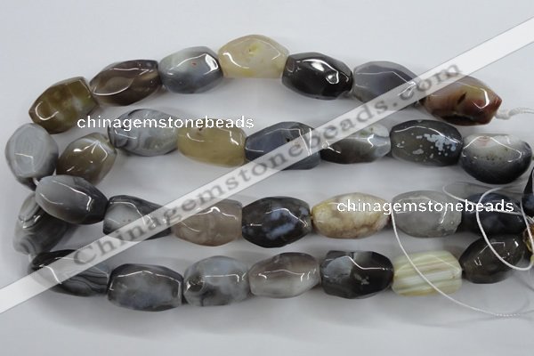 CAG3730 15.5 inches 18*25mm faceted nuggets botswana agate beads