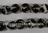 CAG3842 15.5 inches 10mm faceted round tibetan agate beads wholesale