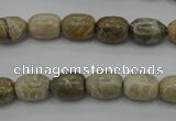 CAG3888 15.5 inches 8*12mm drum chrysanthemum agate beads