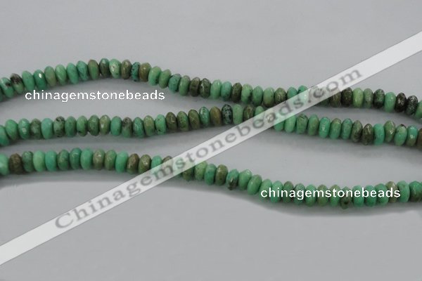 CAG3912 15.5 inches 3*6mm faceted rondelle green grass agate beads