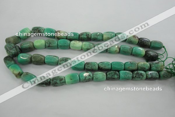 CAG3926 15.5 inches 12*16mm nuggets green grass agate beads