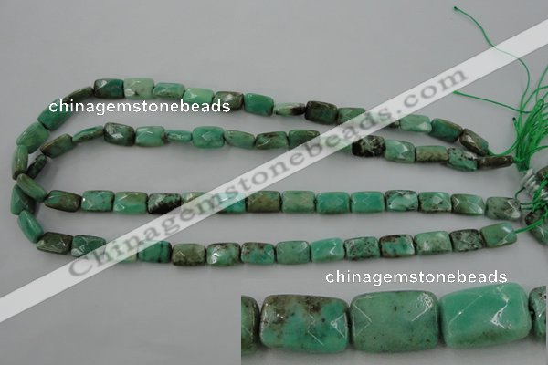CAG3934 15.5 inches 8*12mm faceted rectangle green grass agate beads