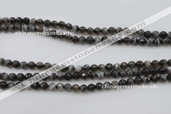 CAG3951 15.5 inches 6mm faceted round grey botswana agate beads