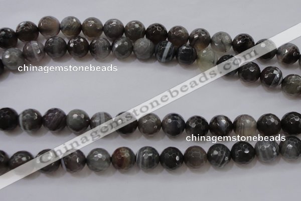 CAG3952 15.5 inches 10mm faceted round grey botswana agate beads