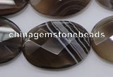 CAG3976 15.5 inches 22*30mm faceted oval grey botswana agate beads