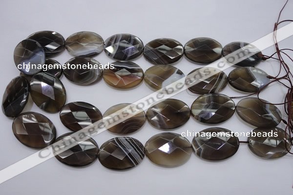 CAG3976 15.5 inches 22*30mm faceted oval grey botswana agate beads