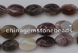 CAG3990 15.5 inches 8*12mm faceted oval botswana agate gemstone beads