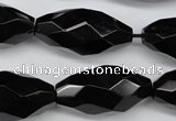 CAG4005 15.5 inches 15*30mm faceted rice black agate beads