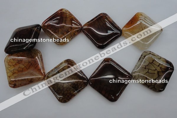 CAG4050 15.5 inches 40*40mm diamond dragon veins agate beads