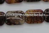 CAG4055 15.5 inches 15*20mm rectangle dragon veins agate beads