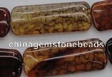 CAG4056 15.5 inches 15*38mm rectangle dragon veins agate beads