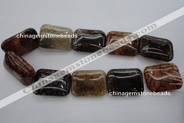 CAG4058 15.5 inches 30*38mm rectangle dragon veins agate beads