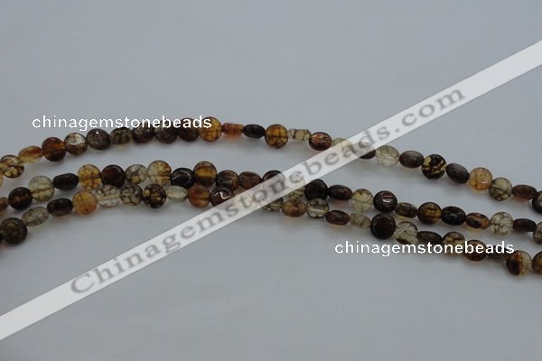 CAG4060 15.5 inches 6mm flat round dragon veins agate beads