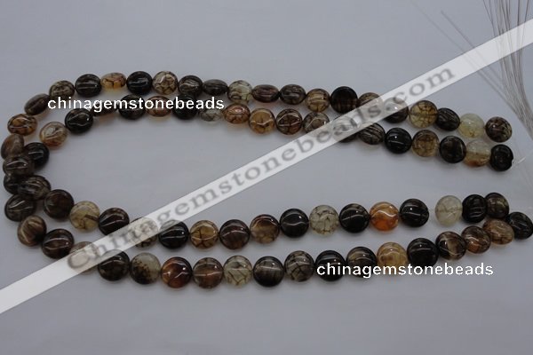 CAG4061 15.5 inches 10mm flat round dragon veins agate beads