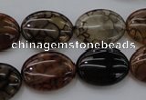 CAG4072 15.5 inches 15*20mm oval dragon veins agate beads