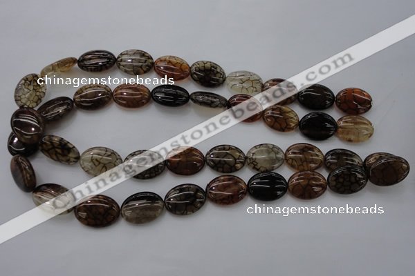 CAG4072 15.5 inches 15*20mm oval dragon veins agate beads