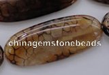 CAG4075 15.5 inches 20*50mm oval dragon veins agate beads