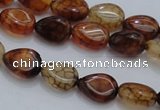 CAG4078 15.5 inches 6*8mm flat teardrop dragon veins agate beads