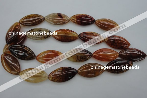 CAG4090 15.5 inches 20*40mm marquise dragon veins agate beads