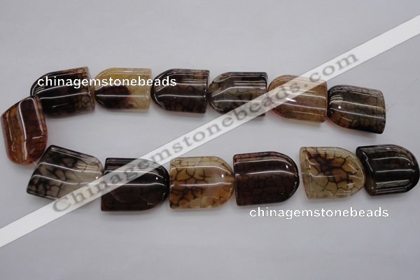 CAG4092 15.5 inches 25*30mm peltate dragon veins agate beads