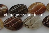 CAG4107 15.5 inches 15*20mm twisted oval dragon veins agate beads