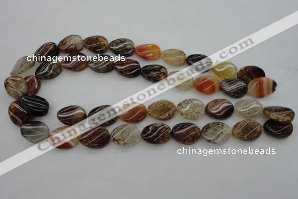 CAG4107 15.5 inches 15*20mm twisted oval dragon veins agate beads